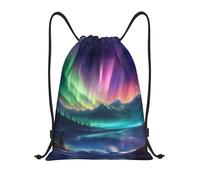 Kfjghhl Dark Northern Lights - Mochila deportiva con cordón ajustable para mujeres, hombres, niños, deportes al aire libre, Black, S, Vacaciones