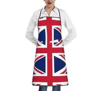 Kfjghhl Delantal unisex con diseño de bandera del Reino Unido, para hombres y mujeres, cocina, cocina, barbacoa, bolsillo, madre, papá, regalo para chef