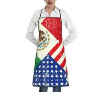 Kfjghhl Delantal unisex con diseño de bandera mexicana americana, para hombres y mujeres, cocina, barbacoa, bolsillo, madre, papá, regalo para chef