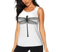 Kfjghhl Dragonfly - Camiseta sin mangas de entrenamiento para mujer, para uso diario, con espalda cruzada, para entrenamiento activo, Negro, XXL