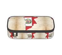 Kfjghhl Estuche grande con diseño de mapa 03 de la bandera de Perú para niñas y niños, bonito estuche secundario de gran capacidad, compartimentos con cremallera