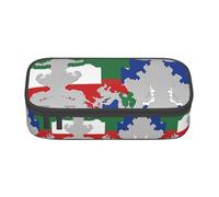 Kfjghhl Estuche grande con la bandera de Chechenia Map04 para niñas y niños, bonito estuche secundario de gran capacidad, compartimentos con cremallera