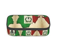 Kfjghhl Estuche grande con la bandera de Nigeria Map03 para niñas y niños, bonito estuche secundario de gran capacidad, compartimentos con cremallera