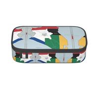 Kfjghhl Estuche grande con la bandera de Sudán del Sur Map01 para niñas y niños, bonito estuche secundario de gran capacidad, compartimentos con cremallera