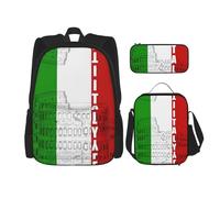 Kfjghhl Estuche para lápices con la bandera italiana del Coliseo romano, bolsa de almuerzo para niños y niñas, juego de mochila escolar para estudiantes universitarios