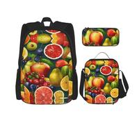 Kfjghhl Estuche para lápices de comida saludable, bolsa de almuerzo para niños y niñas, juego de mochila escolar para la universidad, laptop, estudiantes, verano