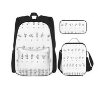 Kfjghhl Estuche para lápices de lenguaje de signos del alfabeto, mochila, bolsa de almuerzo para niños y niñas, juego de mochila escolar para la universidad, laptop, estudiantes,