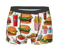 Kfjghhl Fast Food - Calzoncillos tipo bóxer ultra transpirables para hombre, no se suben, con comodidad y flexibilidad, Negro, L