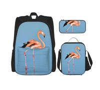 Kfjghhl Flamingo in Water Ripple - Estuche para lápices, mochila para el almuerzo para niños y niñas, juego de mochila escolar para estudiantes universitarios, laptop y estudiante de verano