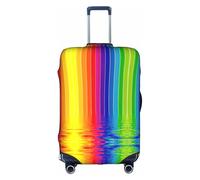 Kfjghhl Funda de equipaje lavable a rayas de arco iris, protector de maleta de 18 a 32 pulgadas, White, XL