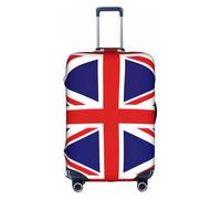 Kfjghhl Funda de equipaje lavable con bandera del Reino Unido, protector de maleta de moda para equipaje de viaje de 45,7 a 81,3 cm, White, L