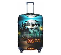 Kfjghhl Funda de equipaje lavable con diseño de búho, calabaza, feliz Halloween, protector de maleta de 18 a 32 pulgadas, White, L