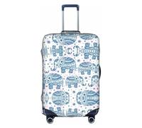 Kfjghhl Funda de equipaje lavable con diseño de elefante bohemio, protector de maleta de 18 a 32 pulgadas, White, M