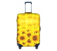 Kfjghhl Funda de equipaje lavable con diseño de girasol amarillo, protector de maleta de 18 a 32 pulgadas, White, M