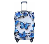 Kfjghhl Funda de equipaje lavable con diseño de mariposas azules, protector de maleta de 18 a 32 pulgadas, White, XL