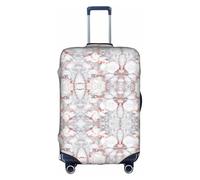 Kfjghhl Funda de equipaje lavable con diseño de mármol blanco y oro rosa, protector de maleta de 18 a 32 pulgadas, White, S