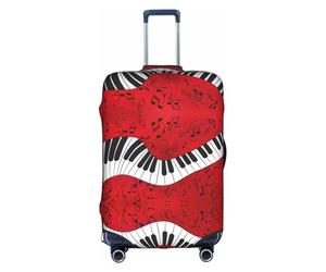 Kfjghhl Funda de equipaje lavable con diseño de piano y notas musicales, protector de maleta de 18 a 32 pulgadas, White, M