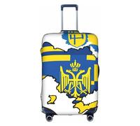 Kfjghhl Funda de equipaje lavable con el mapa de la bandera de Ucrania 01, protector de maleta de moda, se adapta a funda de equipaje de viaje de 18 a 32 pulgadas, White, XL