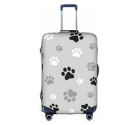 Kfjghhl Funda de equipaje lavable con estampado de huellas de animales, protector de maleta de 18 a 32 pulgadas, White, L