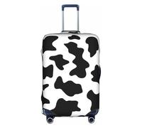 Kfjghhl Funda de equipaje lavable con estampado de vaca en blanco y negro, protector de maleta de 18 a 32 pulgadas, White, M