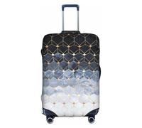 Kfjghhl Funda de equipaje lavable con hexágonos y diamantes azules, protector de maleta de moda para equipaje de viaje de 45,7 a 81,3 cm, White, L