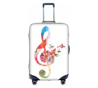 Kfjghhl Funda de equipaje lavable con música colorida, protector de maleta de moda para equipaje de viaje de 45 a 81 cm, White, L