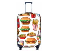 Kfjghhl Funda de equipaje lavable de comida rápida, protector de maleta de moda para equipaje de viaje de 18 a 32 pulgadas, White, M