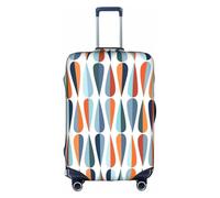 Kfjghhl Funda de equipaje lavable de estilo retro de mediados de siglo con formas de caída, protector de maleta de 18 a 32 pulgadas, White, M
