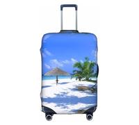 Kfjghhl Funda de equipaje lavable para silla de palmera de coco de playa, protector de maleta de moda, se adapta a funda de equipaje de viaje de 18 a 32 pulgadas, White, L