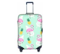 Kfjghhl Funda lavable para equipaje de viaje de 18 a 32 pulgadas con diseño de piñas y flamencos rosas, White, XL