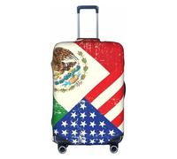 Kfjghhl Funda protectora lavable para equipaje de 18 a 32 pulgadas, diseño de bandera mexicana americana, White, M