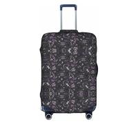 Kfjghhl Funda protectora para equipaje de viaje de 18 a 32 pulgadas, lavable, color morado y negro, White, S
