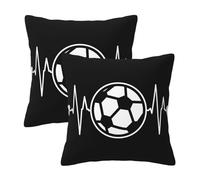 Kfjghhl I Love Soccer - Fundas de almohada decorativas para sofá de granja, 4 tamaños, cuadradas