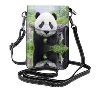 Kfjghhl Lovely Panda Walking On The Grassland - Bolsos cruzados pequeños para mujer, ligeros, de cuero vegano, monedero para teléfono celular, cartera