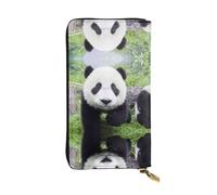 Kfjghhl Lovely Panda Walking On The Grassland - Cartera de gran capacidad para mujer, tarjetero, con bloqueo RFID, de piel, para mujer