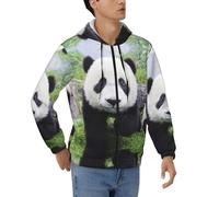 Kfjghhl Lovely Panda Walking On The Grassland - Sudadera con capucha para hombre, unisex, para el trabajo, regalos, Negro, M