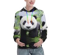 Kfjghhl Lovely Panda Walking On The Grassland - Sudadera con capucha para hombre y mujer, unisex, para el trabajo, regalo, Negro, M
