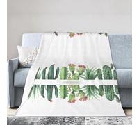 Kfjghhl Manta de forro polar con diseño de flores de cactus para cama, súper suave y cálida para sofá