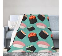 Kfjghhl Manta de forro polar con patrón de comida sushi 1 para cama, súper suave y cálida, manta de forro polar