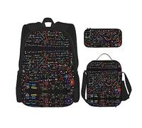 Kfjghhl Matemáticas Formula - Estuche para lápices, mochila, bolsa de almuerzo para niños y niñas, juego de mochila escolar para la universidad, laptop, estudiantes, verano