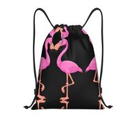Kfjghhl Mochila deportiva con cordón de flamencos de dibujos animados, bolsa de gimnasio, para mujeres, hombres, niños, deportes al aire libre, Black, S, Vacaciones