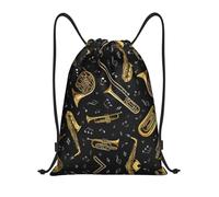 Kfjghhl Mochila deportiva con cordón para instrumentos musicales, bolsa de gimnasio, para mujeres, hombres, niños, deportes al aire libre, Black, M, Vacaciones