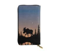 Kfjghhl Moose Mountain Pine Tree Wilderness - Cartera de gran capacidad para mujer, tarjetero, bloqueo RFID, de piel, para mujer