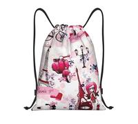 Kfjghhl Paris Eiffel Tower France - Mochila deportiva con cordón ajustable para mujeres, hombres, niños, deportes al aire libre, Black, M, Vacaciones