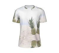 Kfjghhl Pineapples On The Summer Beach - Camiseta de malla para entrenamiento, correr, secado rápido, absorbe la humedad, gimnasio, atletismo, Negro, 3XL