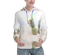 Kfjghhl Pineapples On The Summer Beach - Sudadera con capucha para hombre y mujer, unisex, para el trabajo, regalo, Negro, L