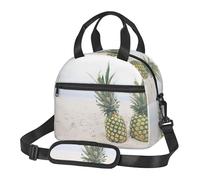 Kfjghhl Pineapples On The Summer - Bolsa de almuerzo para mujer, amplia apertura, portátil, con bolsillo, térmica, para adultos, picnic, playa