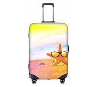 Kfjghhl Preciosas estrellas de mar con gafas amarillas, funda de equipaje lavable para playa, protector de maleta de moda se adapta a funda de equipaje de viaje de 18 a 32 pulgadas, White, XL