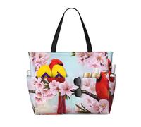 Kfjghhl Red Bird Branch Blossom - Bolsa de viaje de gran capacidad para playa, bolsa de viaje para mujer, bolsillos para laptop, bolsa de trabajo, gimnasio y adulto