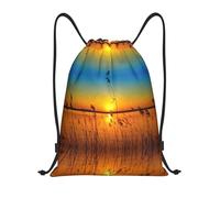 Kfjghhl Reeds By The River - Mochila deportiva con cordón ajustable para mujeres, hombres, niños, deportes al aire libre, Black, M, Vacaciones